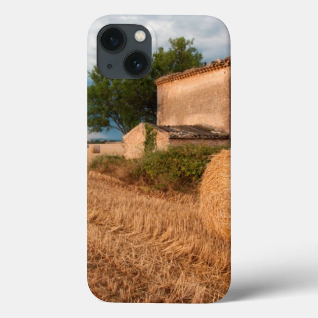 Hay bale in Provence field Case-Mate iPhone Case (Back)