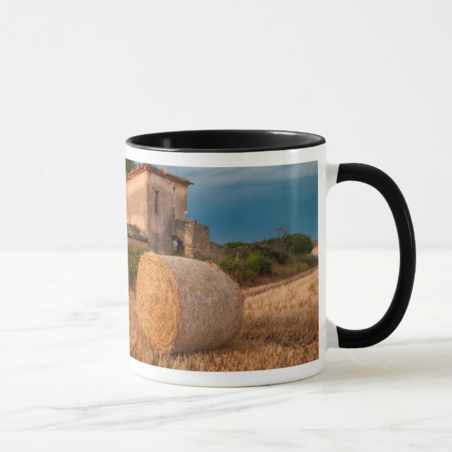 Hay bale in Provence field Mug (Right)