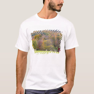 Hay bales and fall foliage, on a farm in T-Shirt