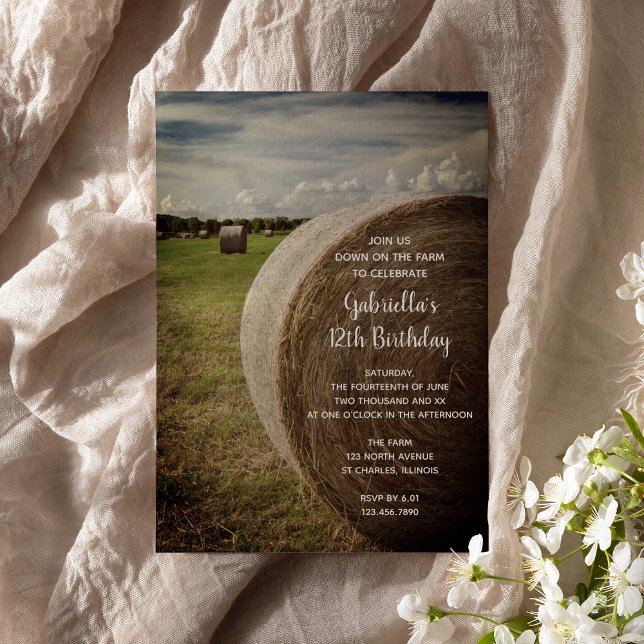 Hay Bales Country Farm Birthday Party Invitation (Creator Uploaded)