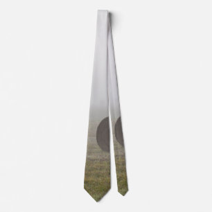 Hay Bales In The Fog Neck Tie