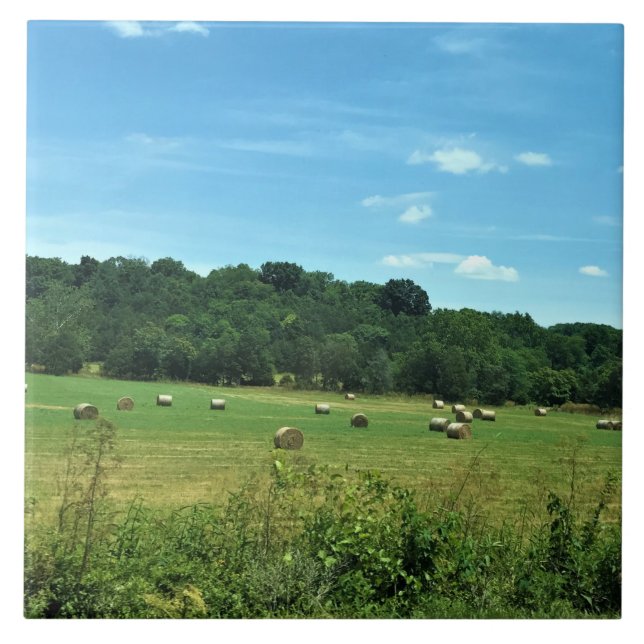 Hay Bales, Wytheville, Virginia Ceramic Tile (Front)