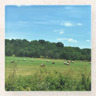 Hay Bales, Wytheville, Virginia Poster Magnet Keyc Glass Coaster