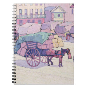 Hay Carts, Cumberland Market (oil on canvas) Notebook