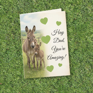 Hay Dad You’re Amazing Donkeys Farm Father's Day Card