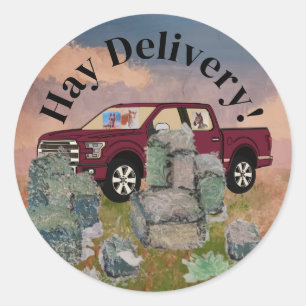 hay delivery classic round sticker