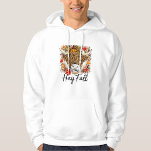 Hay Fall Highland Cow Leopard Thanksgiving Heifer  Hoodie