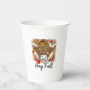 Hay Fall Highland Cow Leopard Thanksgiving Heifer Paper Cups