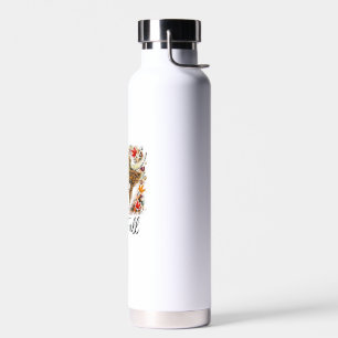 Hay Fall Highland Cow Leopard Thanksgiving Heifer Water Bottle