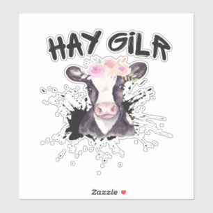 Hay Girl Farmer Funny Cattle Cow Farm Lovers 