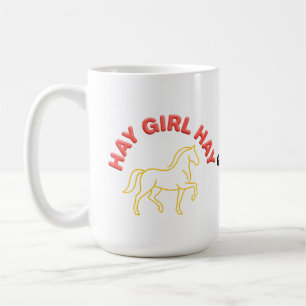 Hay Girl Hay Retro Horse Graphic 2026 Western Chic Coffee Mug