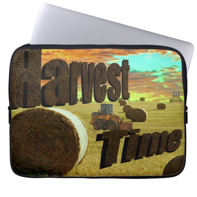 Hay Harvesting Time Logo And Theme, Laptop Sleeve (Front)