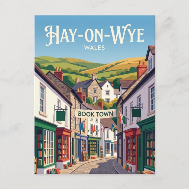 Hay-on-Wye Wales Postcard (Front)