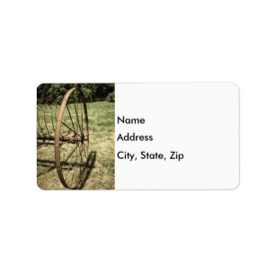 Hay Rake Wheel Aged Label