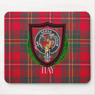 Hay Scottish Clan Tartan & Crest Mouse Pad