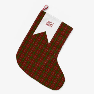 Hay Scottish Clan Tartan Plaid Pattern Large Christmas Stocking