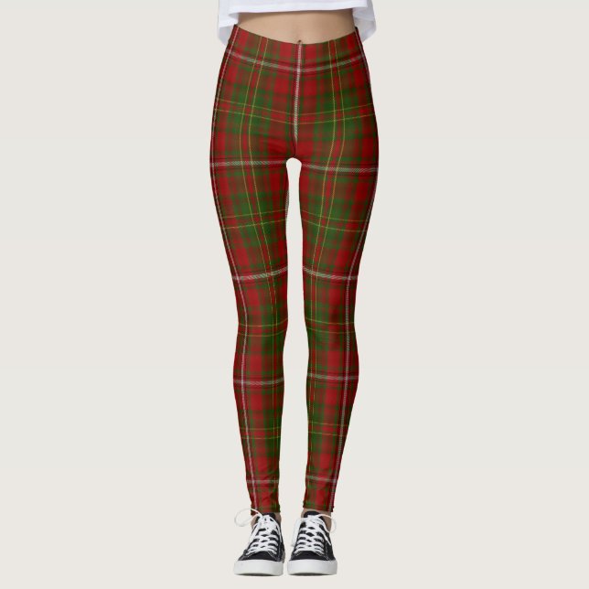 Hay Scottish Clan Tartan Plaid Pattern Leggings (Front)