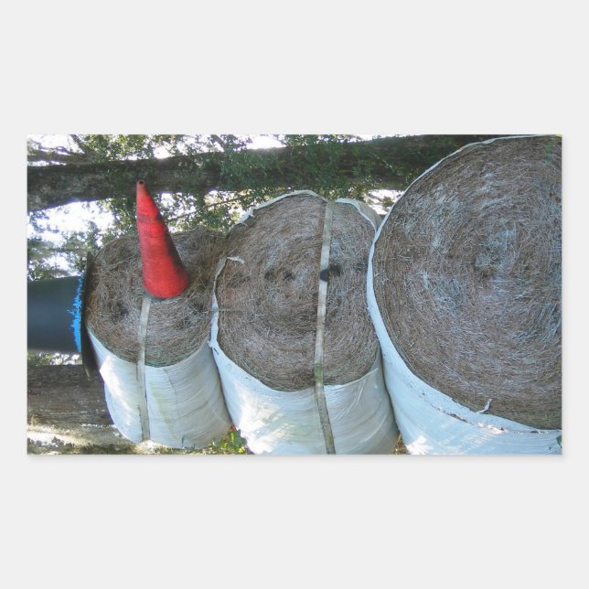 Hay Snowman  Sticker (Front)