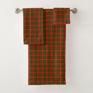 Hay tartan red green plaid bath towel set
