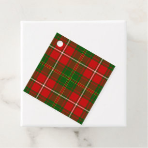 Hay tartan red green plaid favour tags