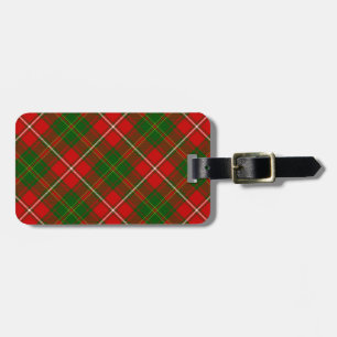 Hay tartan red green plaid luggage tag