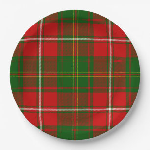 Hay tartan red green plaid paper plate