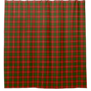 Hay tartan red green plaid shower curtain