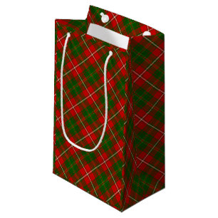 Hay tartan red green plaid small gift bag