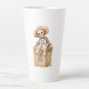 Hay There Halloween Skeleton Latte Mug