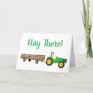 Hay There Tractor and Hay Wagon Hayride Card