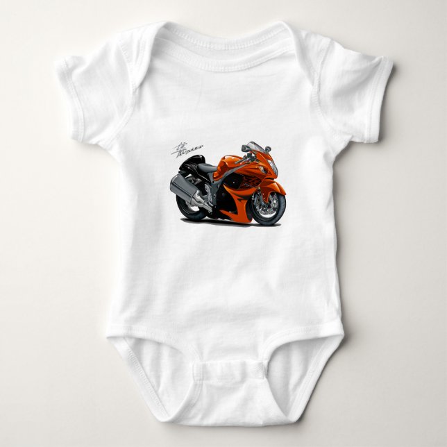 Hayabusa Orange Bike Baby Bodysuit (Front)