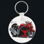 Hayabusa Red-Black Bike Key Ring<br><div class="desc">Keychain Template</div>