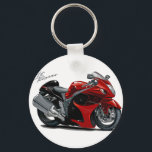 Hayabusa Red-Black Bike Key Ring<br><div class="desc">Keychain Template</div>