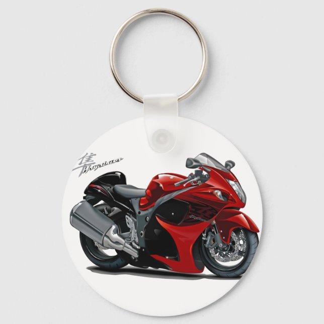 Hayabusa Red-Black Bike Key Ring (Front)