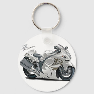 Hayabusa White Bike Key Ring