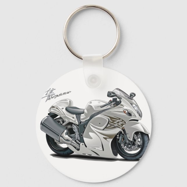 Hayabusa White Bike Key Ring (Front)