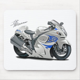 Hayabusa White-Blue Bike Mouse Pad