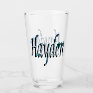 Hayden Beach Scene Name Logo, Glass