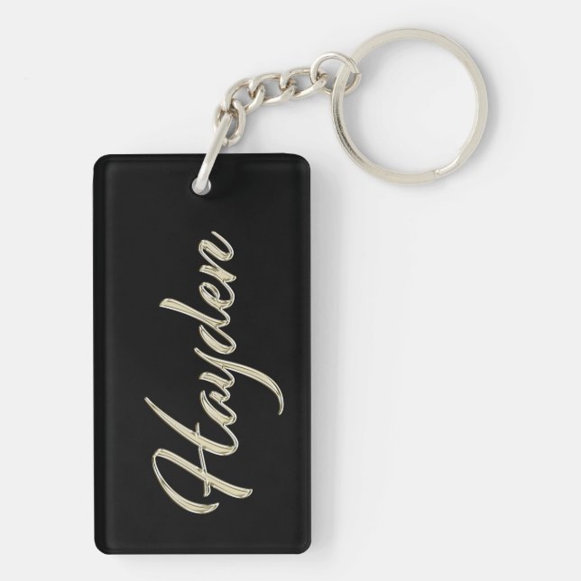 Hayden name whitegold key trailer ring (Back)