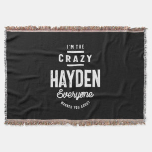 Hayden Personalised Name Birthday Gift Throw Blanket