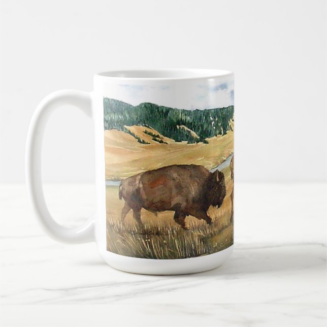 Hayden Valley Bison Yellowstone National Park Coffee Mug (Left)
