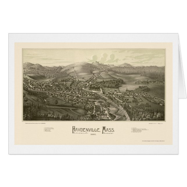 Haydenville, MA Panoramic Map - 1886 (Front Horizontal)