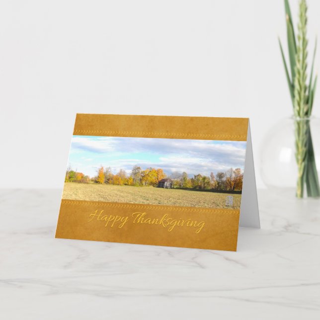 Hayed Field & Barn Thanksgiving Card (Front)
