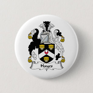 Hayes Family Crest 6 Cm Round Badge