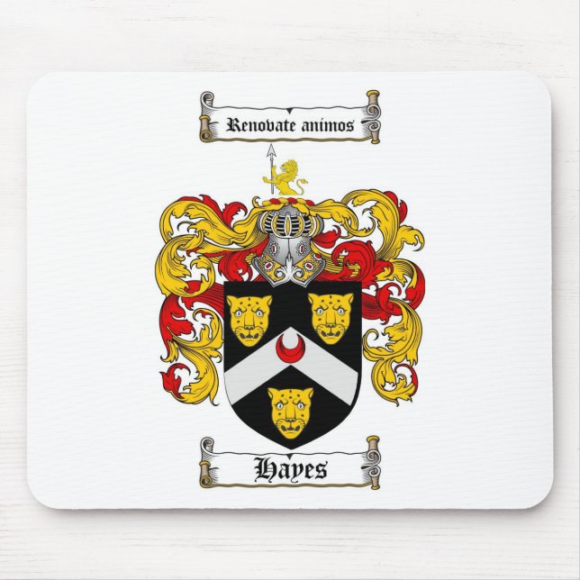 HAYES FAMILY CREST -  HAYES COAT OF ARMS MOUSE PAD (Front)