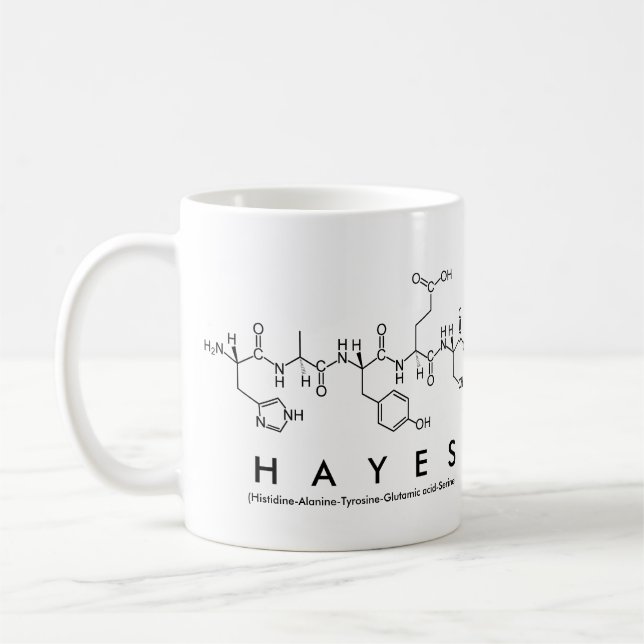 Hayes peptide name mug (Left)