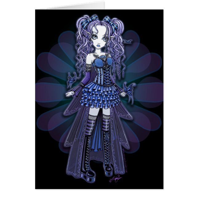 "Haylee" Purple Tattoo Butterfly Fairy Art Card (Front)