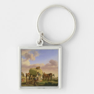 Haymakers resting in a field key ring
