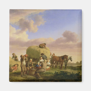 Haymakers resting in a field magnet