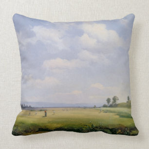 Haymaking, 1838 (oil on canvas) cushion